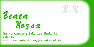 beata mozsa business card